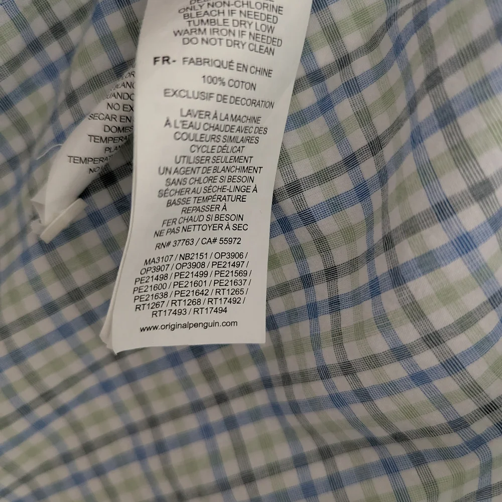 Men's Blue and Green Checkered Shirt - Picture 4 of 5